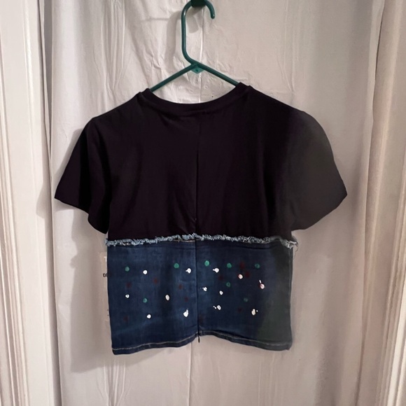THRILL jeans black denim polka dot corset top size lg - Picture 4 of 4